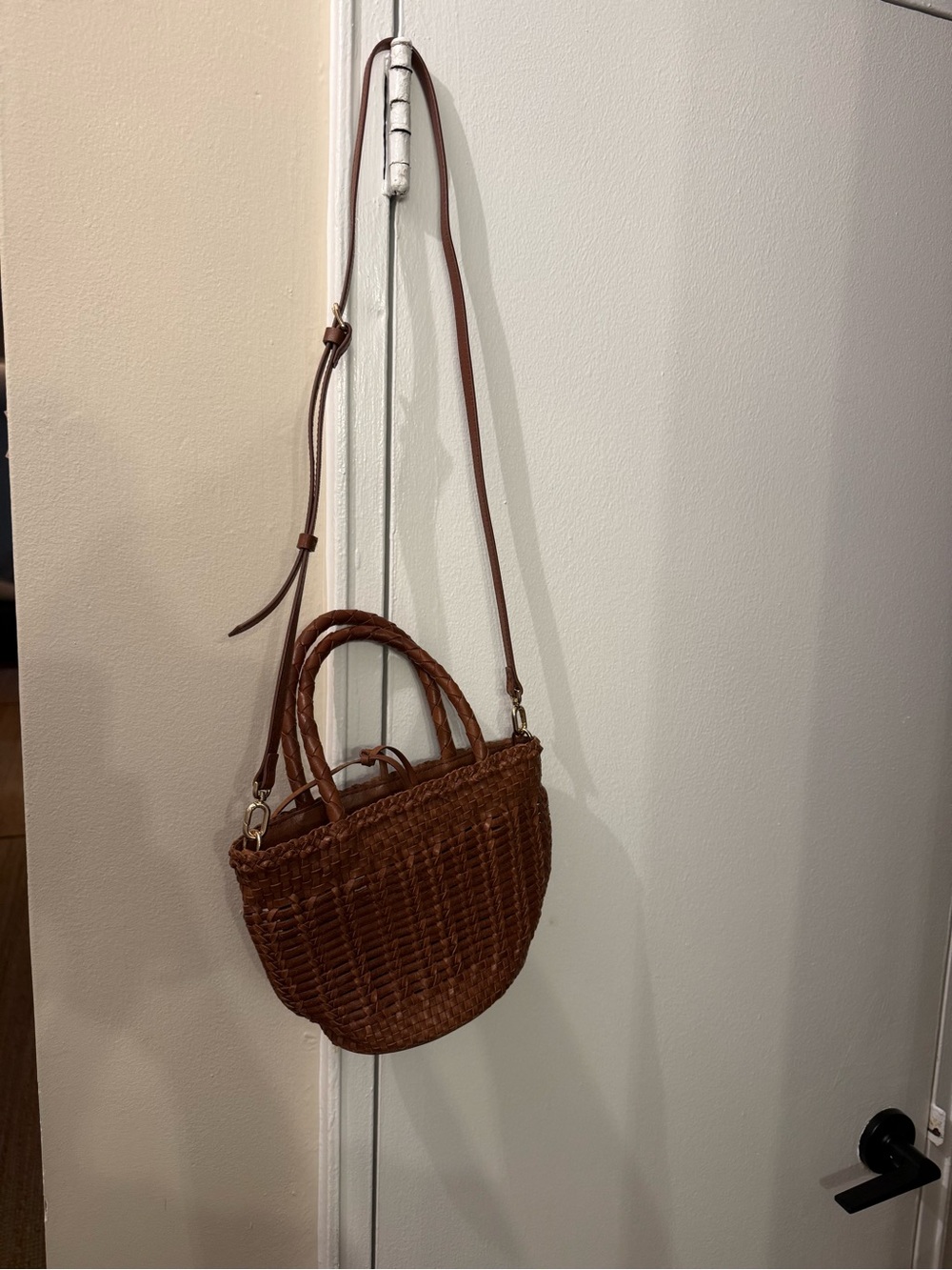 JCrew Woven Leather Tote Bag in Brown - Picture 3 of 5